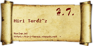 Hiri Teréz névjegykártya